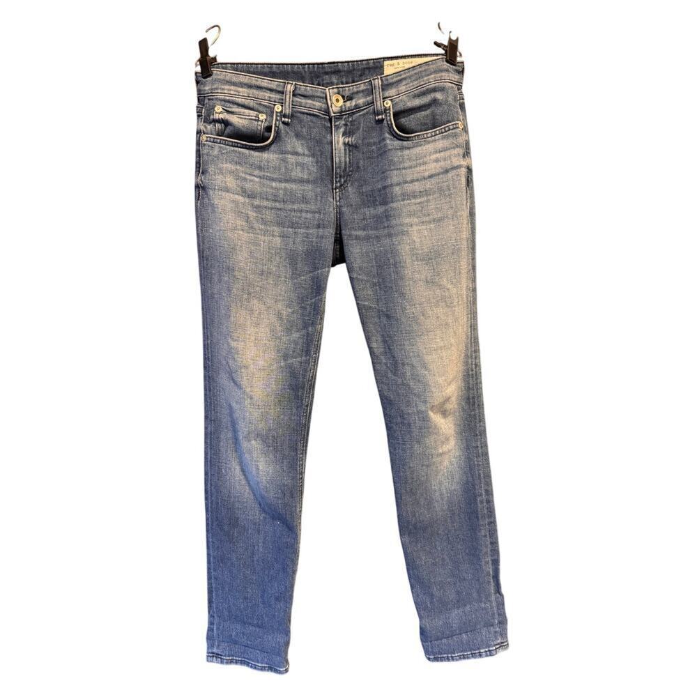rag & bone Skinny Jeans Women’s Size 26 Blue Distressed Mid Rise Denim